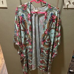 Umgee Multicolor Patterned Kimono swimsuit coverup